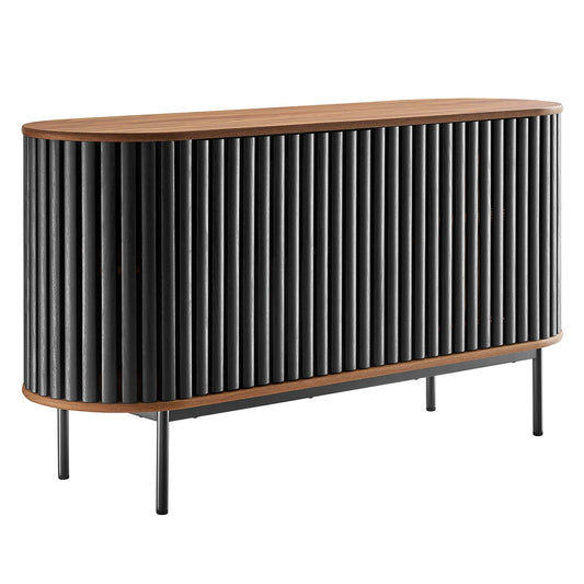Strathen Oval Sideboard | TV Stand, Walnut & Black