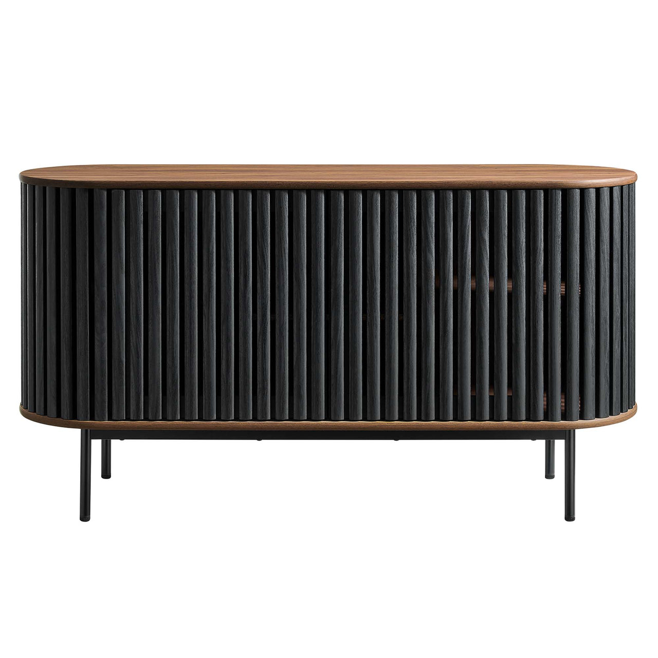 Strathen Oval Sideboard | TV Stand, Walnut & Black