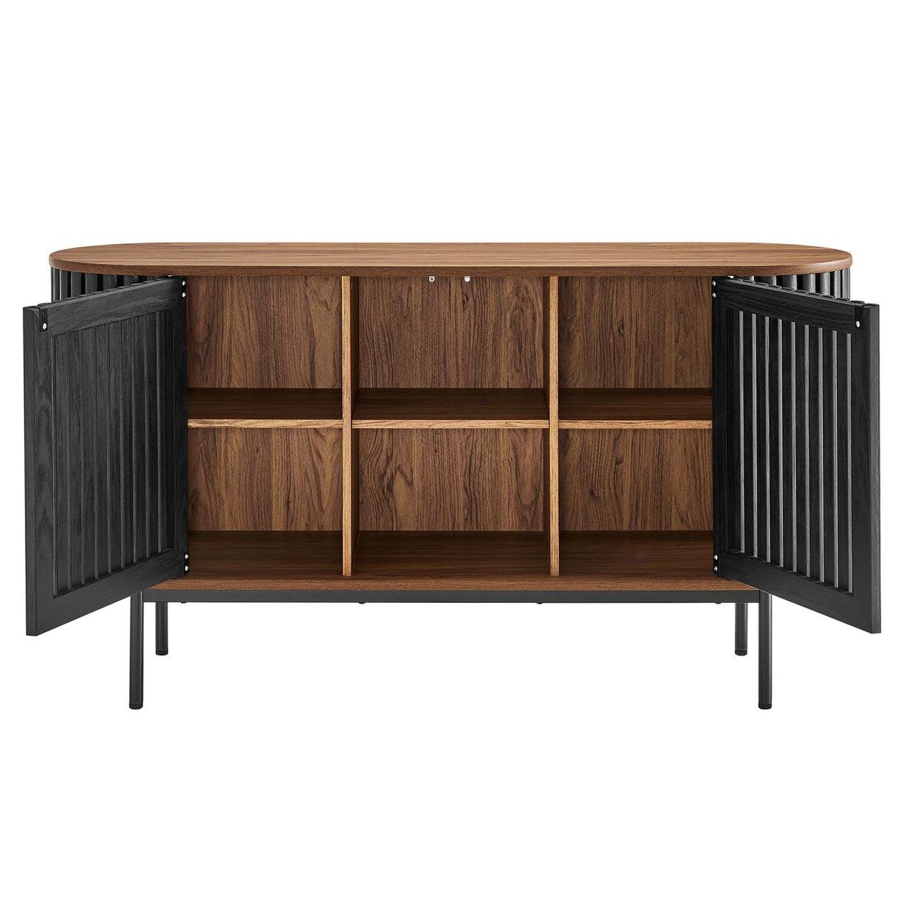 Strathen Oval Sideboard | TV Stand, Walnut & Black