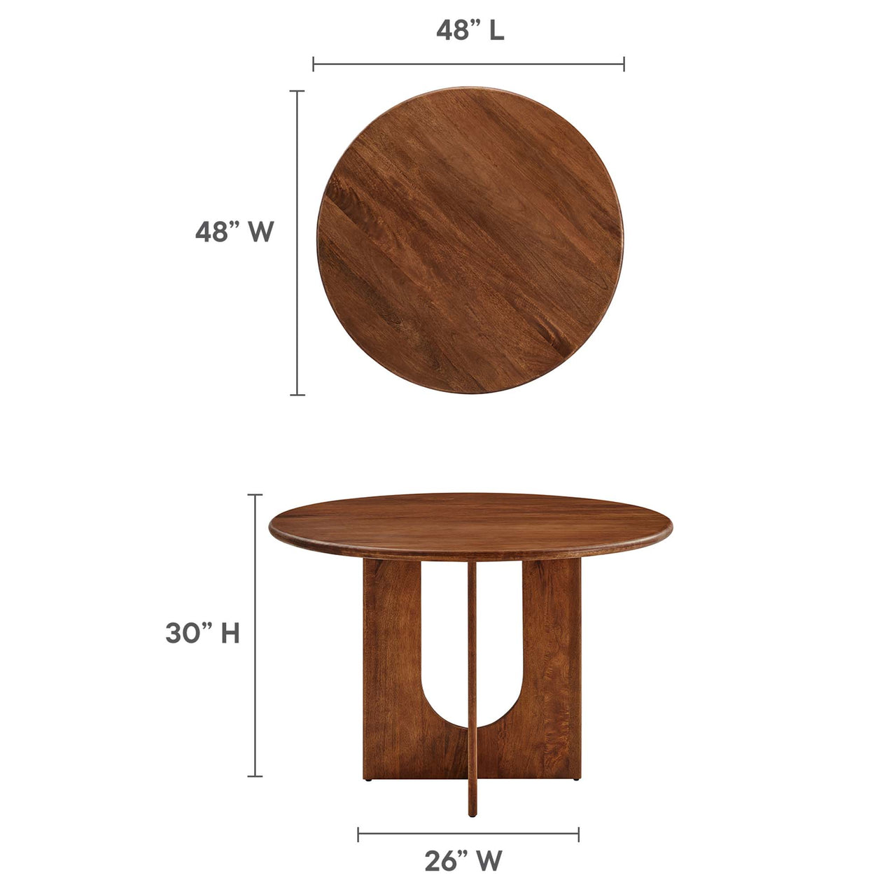Opposition Round Dining Table, Walnut