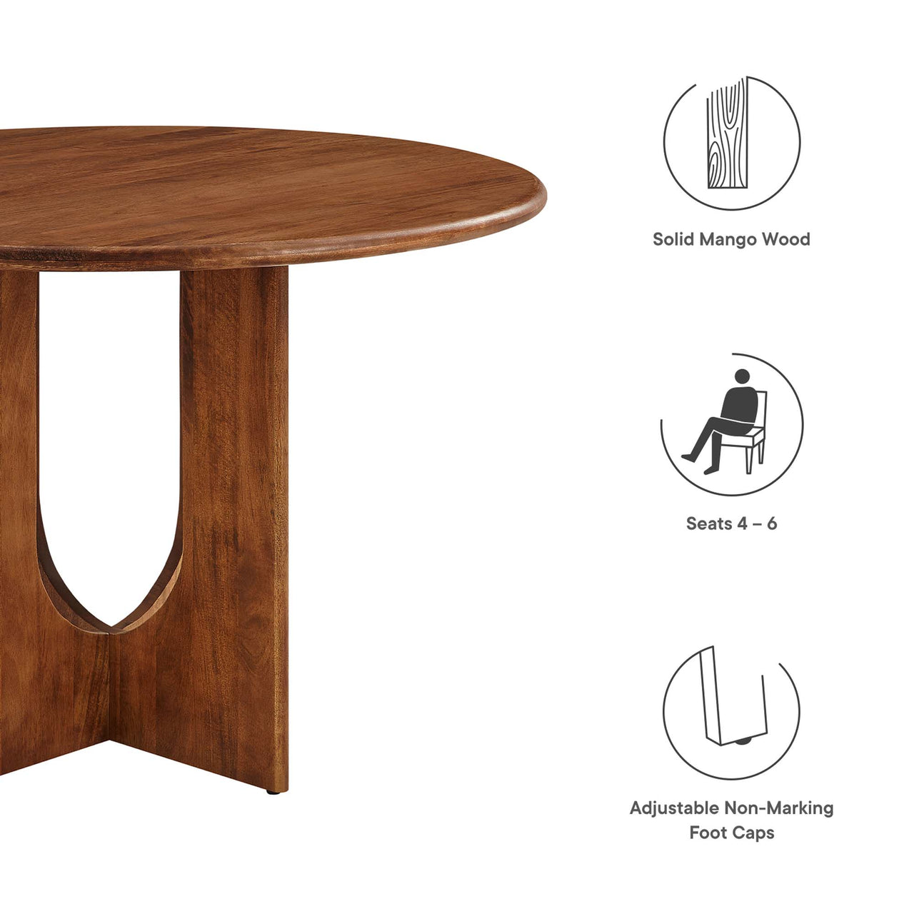Opposition Round Dining Table, Walnut