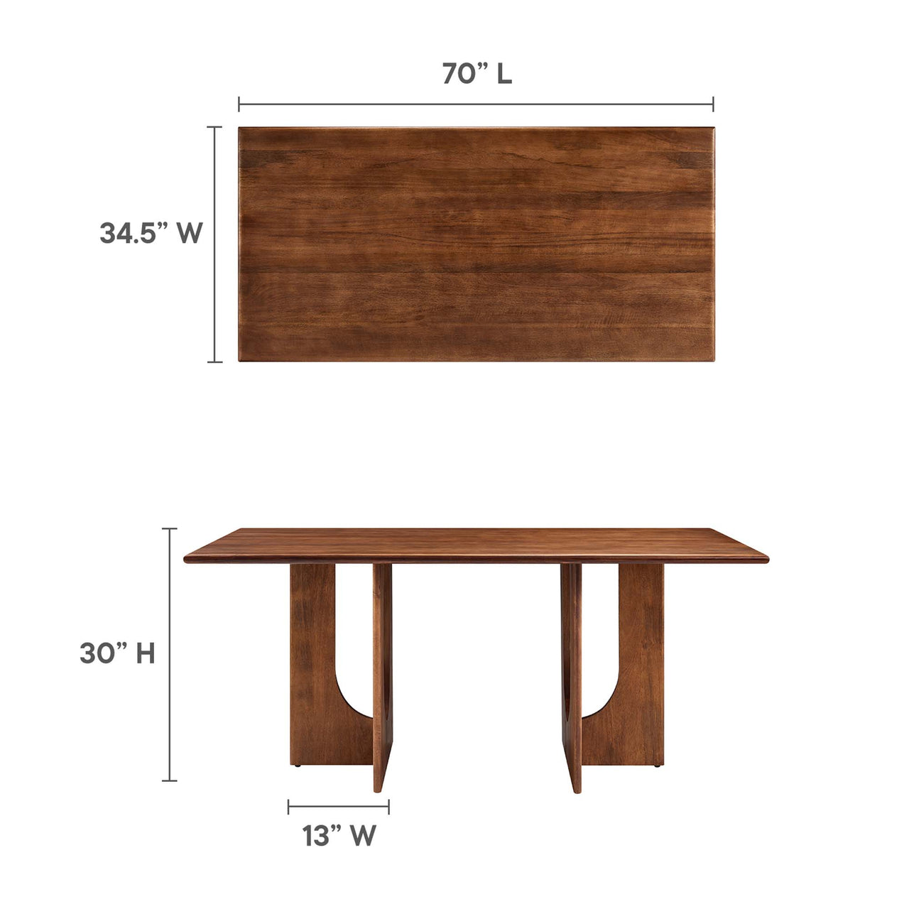 Opposition Rectangular Dining Table, Walnut