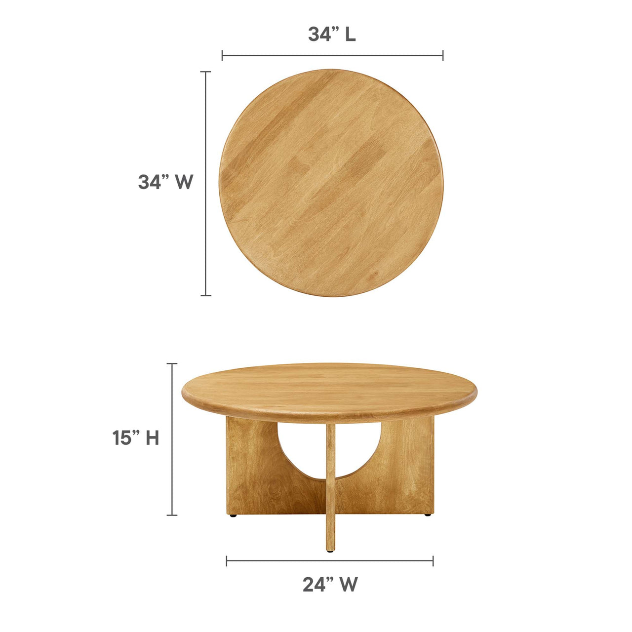Opposition Round Coffee Table, Oak