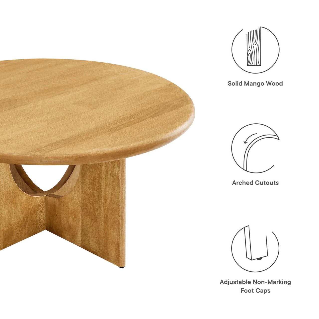 Opposition Round Coffee Table, Oak