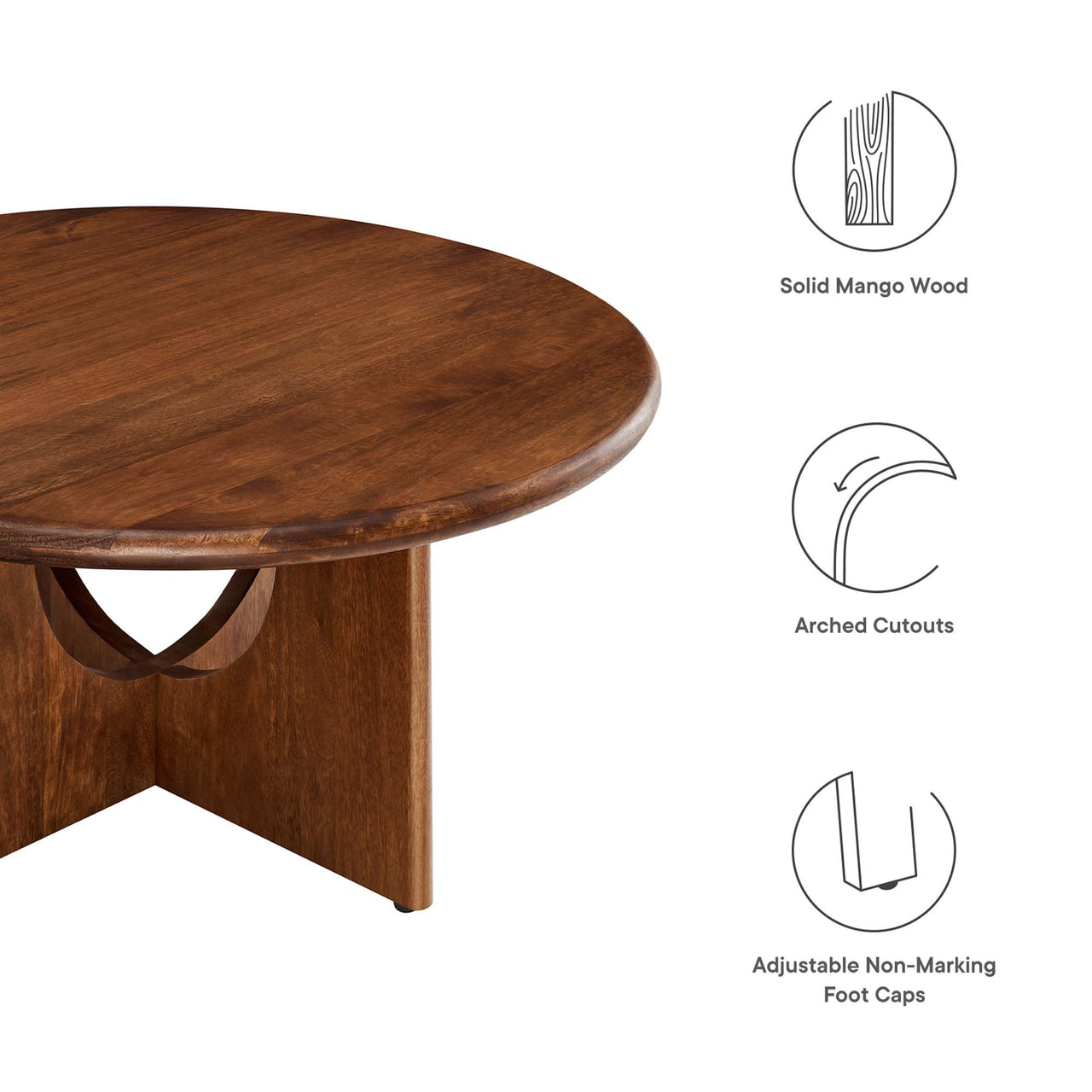 Opposition Round Coffee Table, Walnut