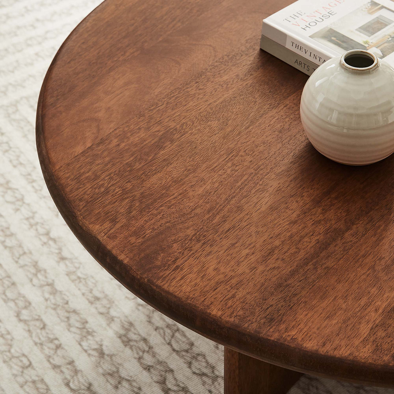 Opposition Round Coffee Table, Walnut