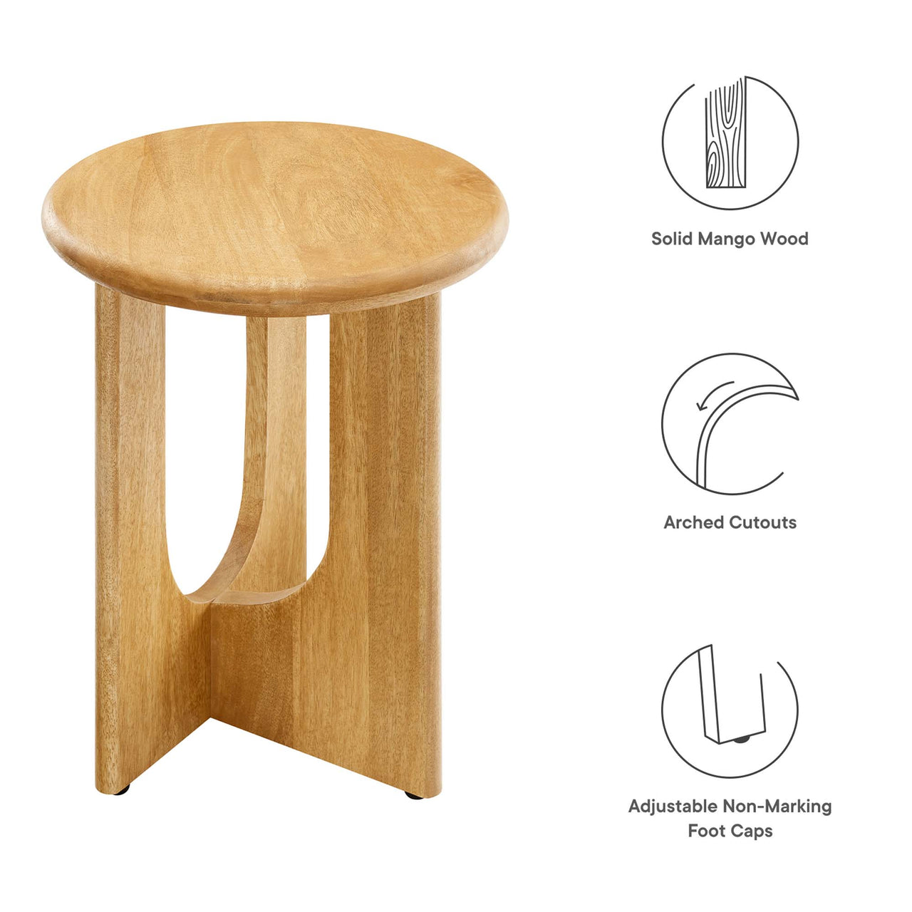 Opposition Round Side Table, Oak
