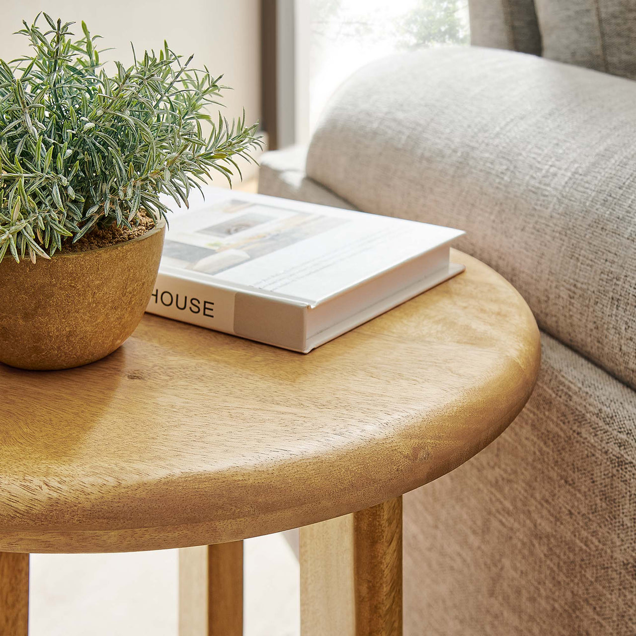 Opposition Round Side Table, Oak