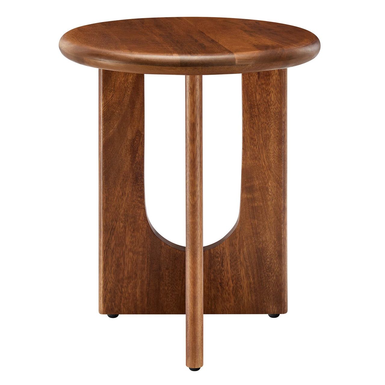 Opposition Round Side Table, Walnut