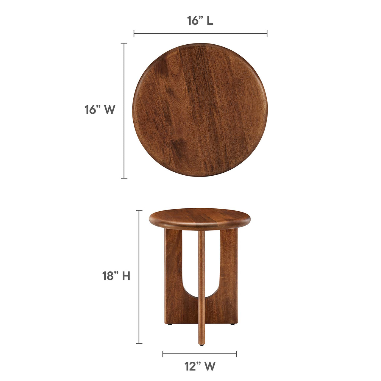 Opposition Round Side Table, Walnut