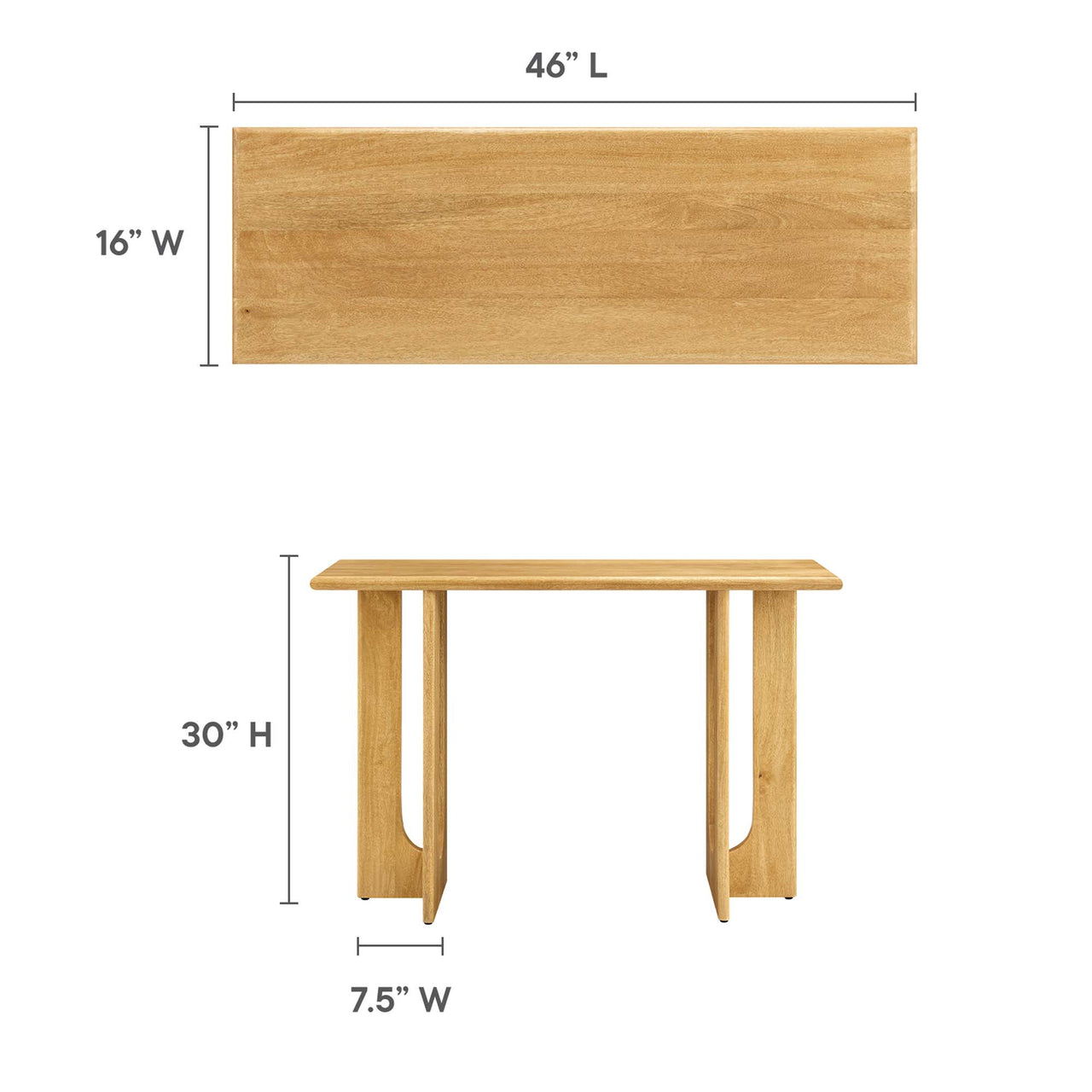 Opposition Console Table, Oak