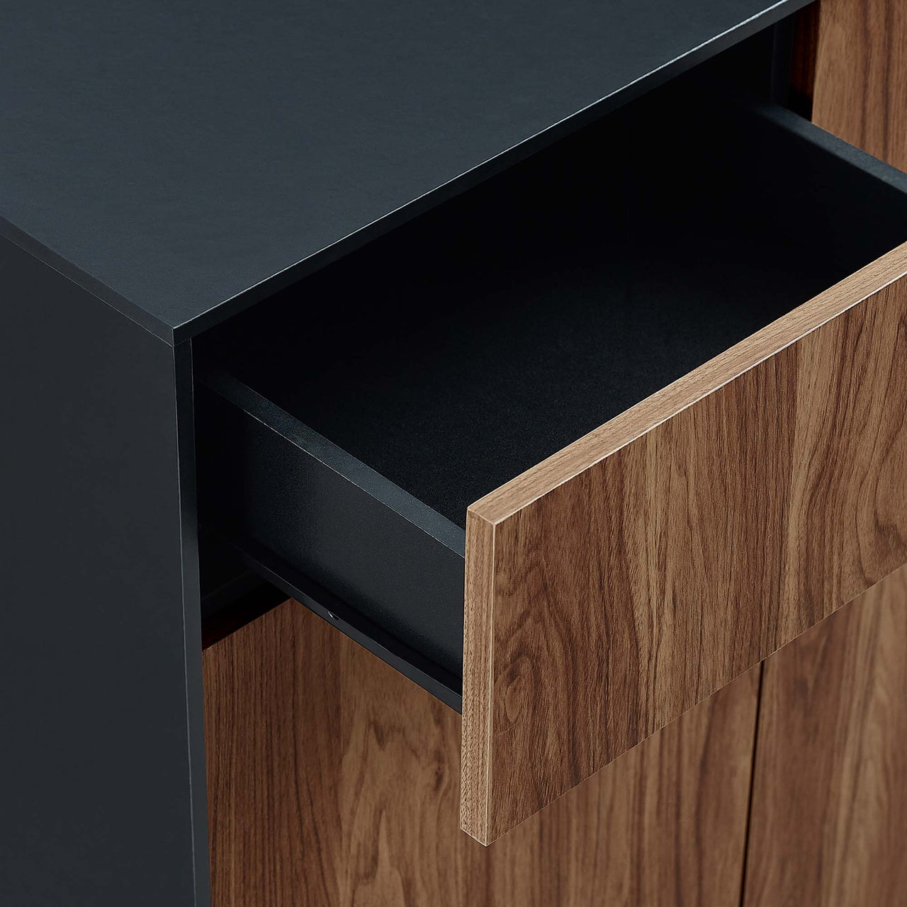 Cascade Sideboard, Black & Walnut