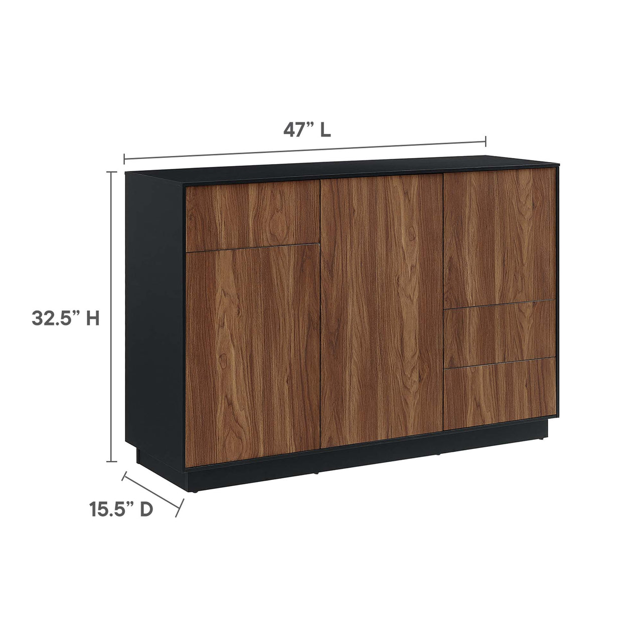 Cascade Sideboard, Black & Walnut