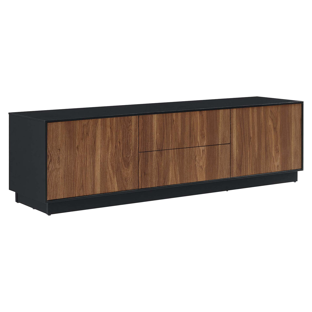 Cascade TV Stand, Black & Walnut
