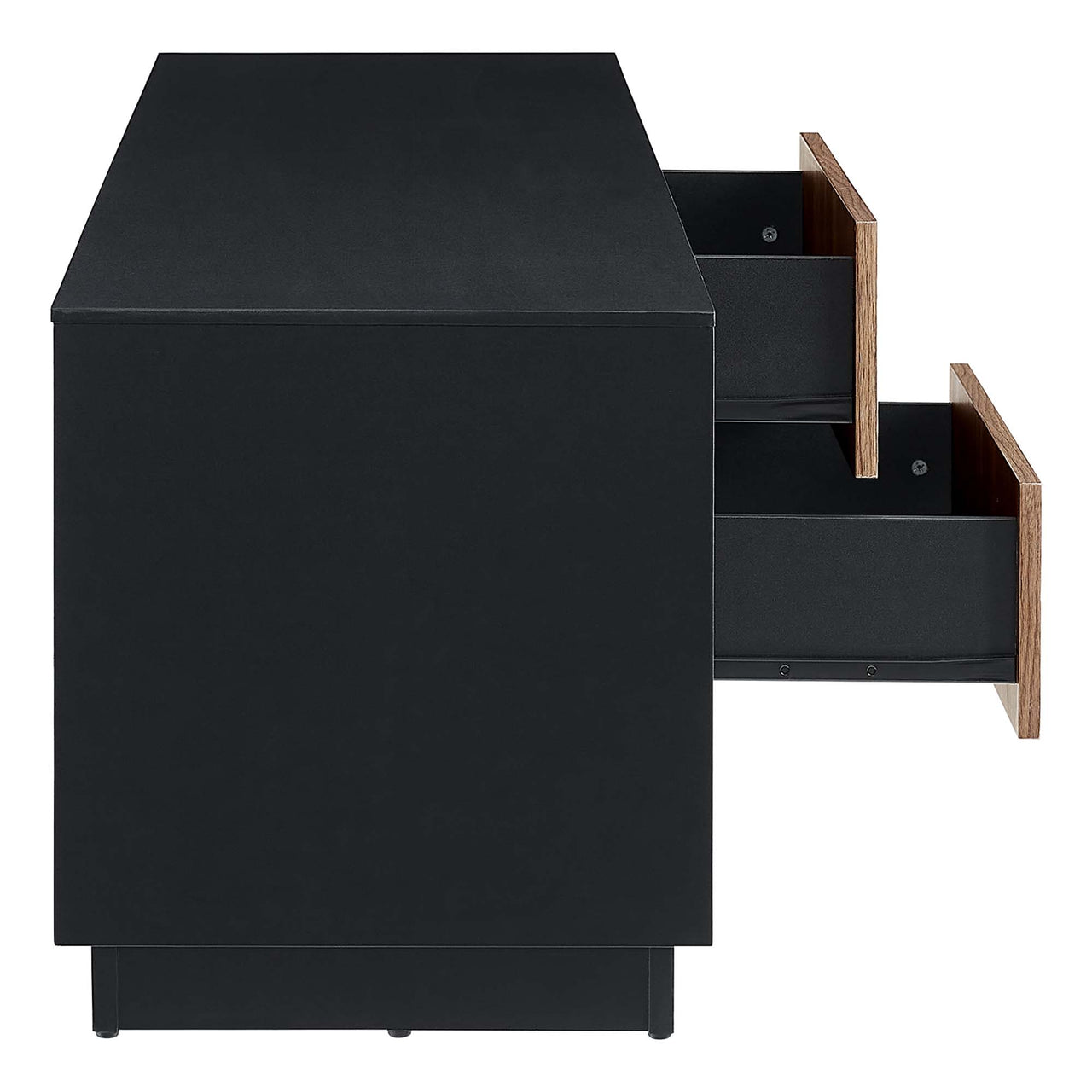 Cascade TV Stand, Black & Walnut