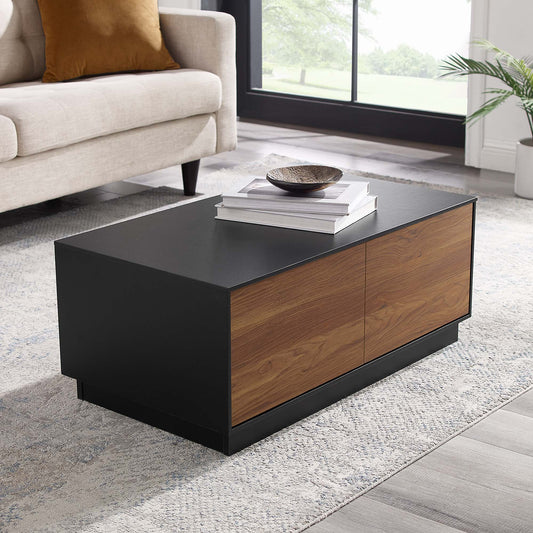 Cascade Coffee Table, Black & Walnut