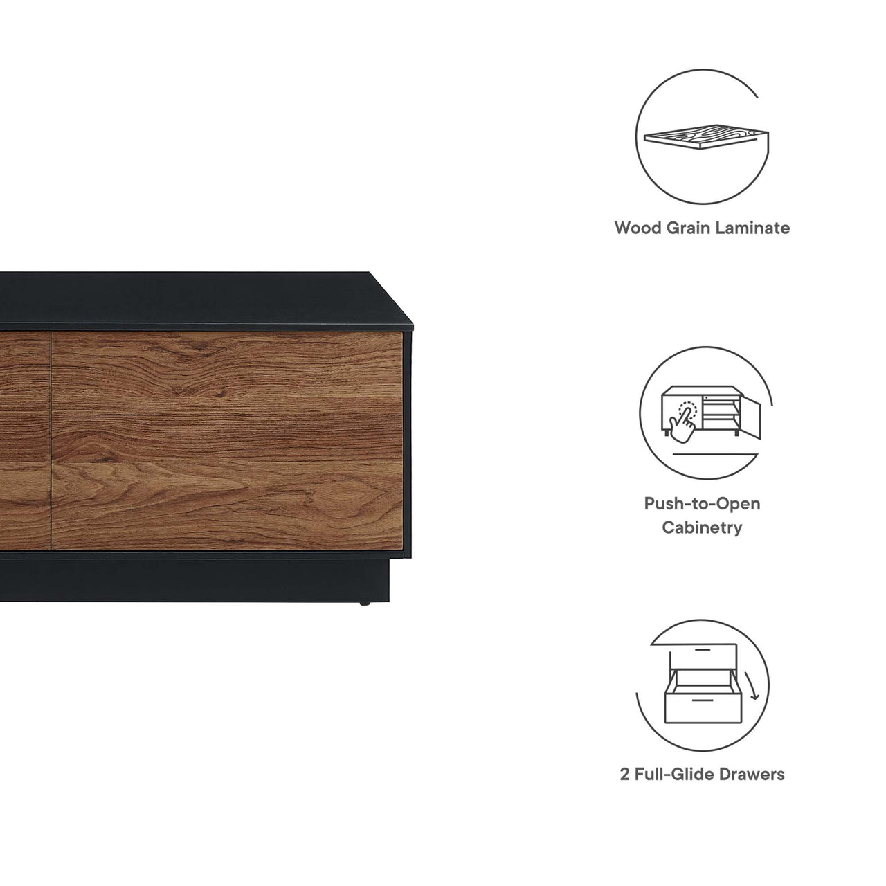 Cascade Coffee Table, Black & Walnut