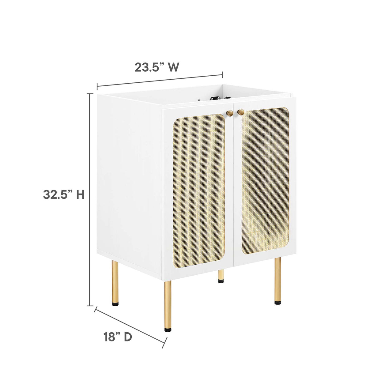 Calden Vanity Base with Storage, Small, White