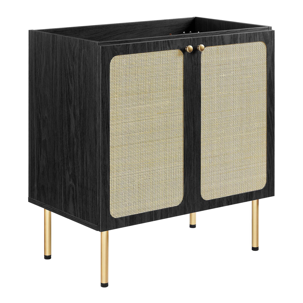 Calden Vanity Base with Storage, Medium, Black