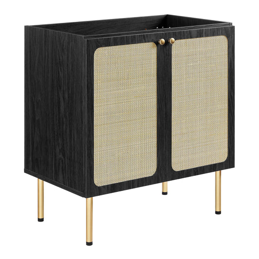 Calden Vanity Base with Storage, Medium, Black