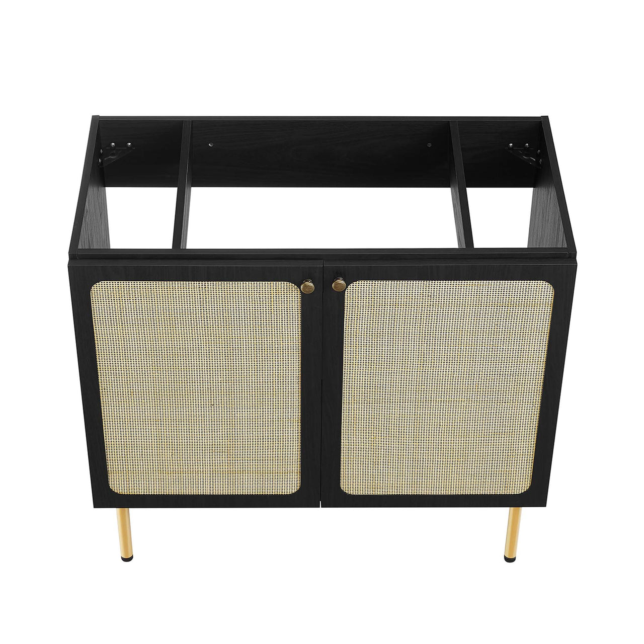 Calden Vanity Base with Storage, Large, Black