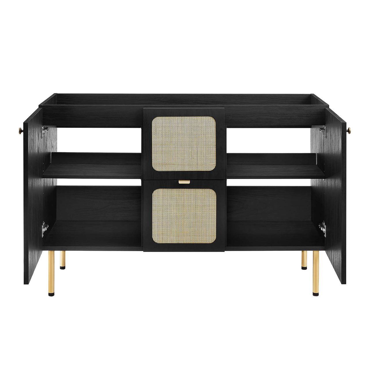 Calden Vanity Base with Storage, Extra Large, Black