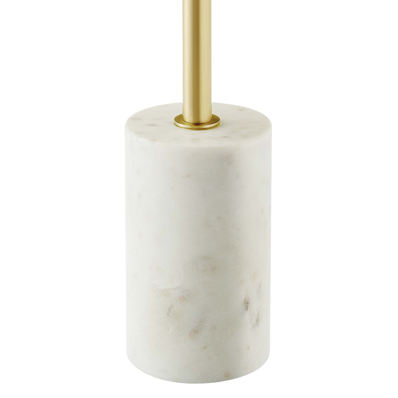 Elemental Side Table, White & Brass