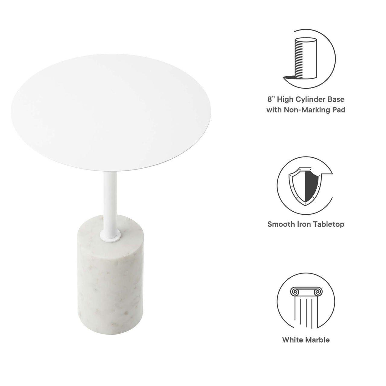 Elemental Side Table, White