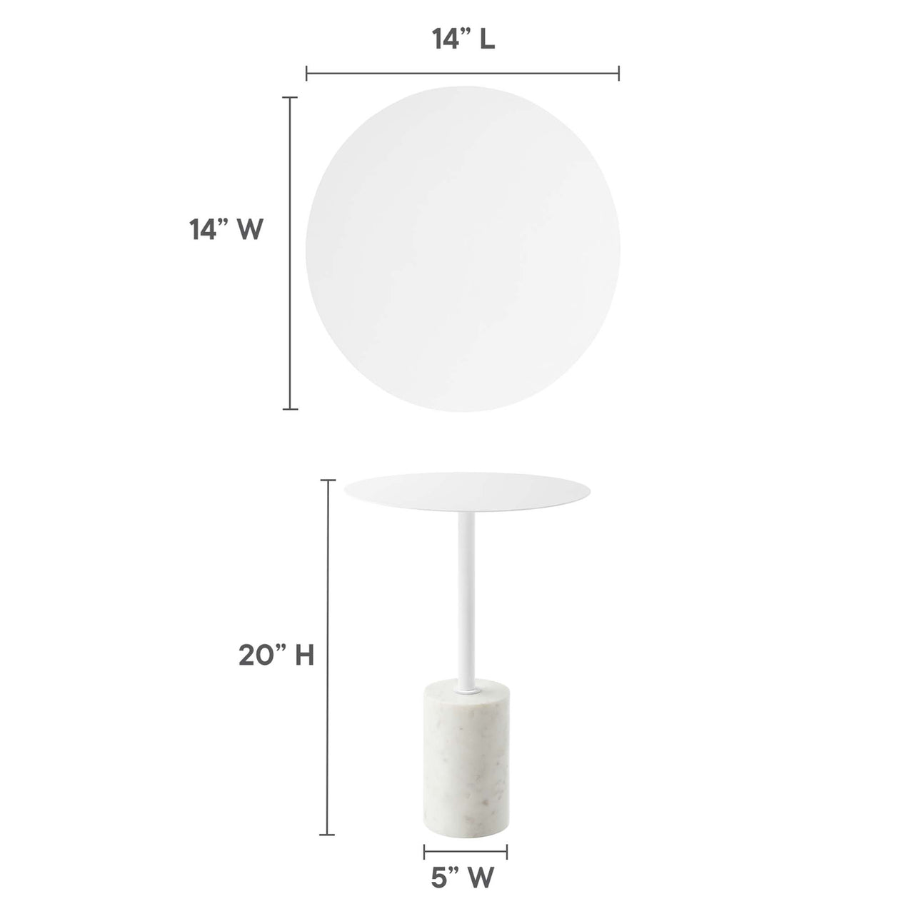 Elemental Side Table, White