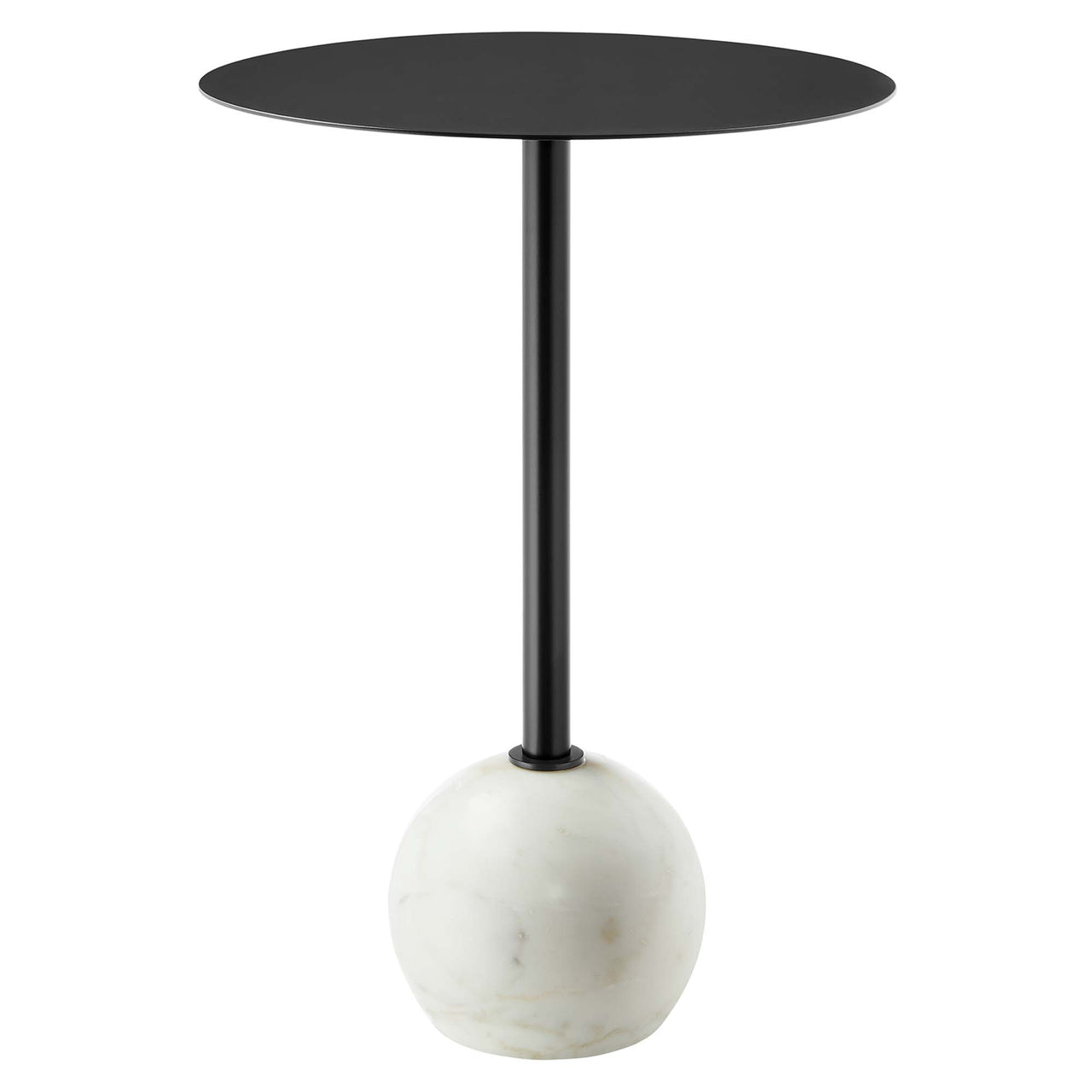 Waypoint Round Marble Side Table, White & Black