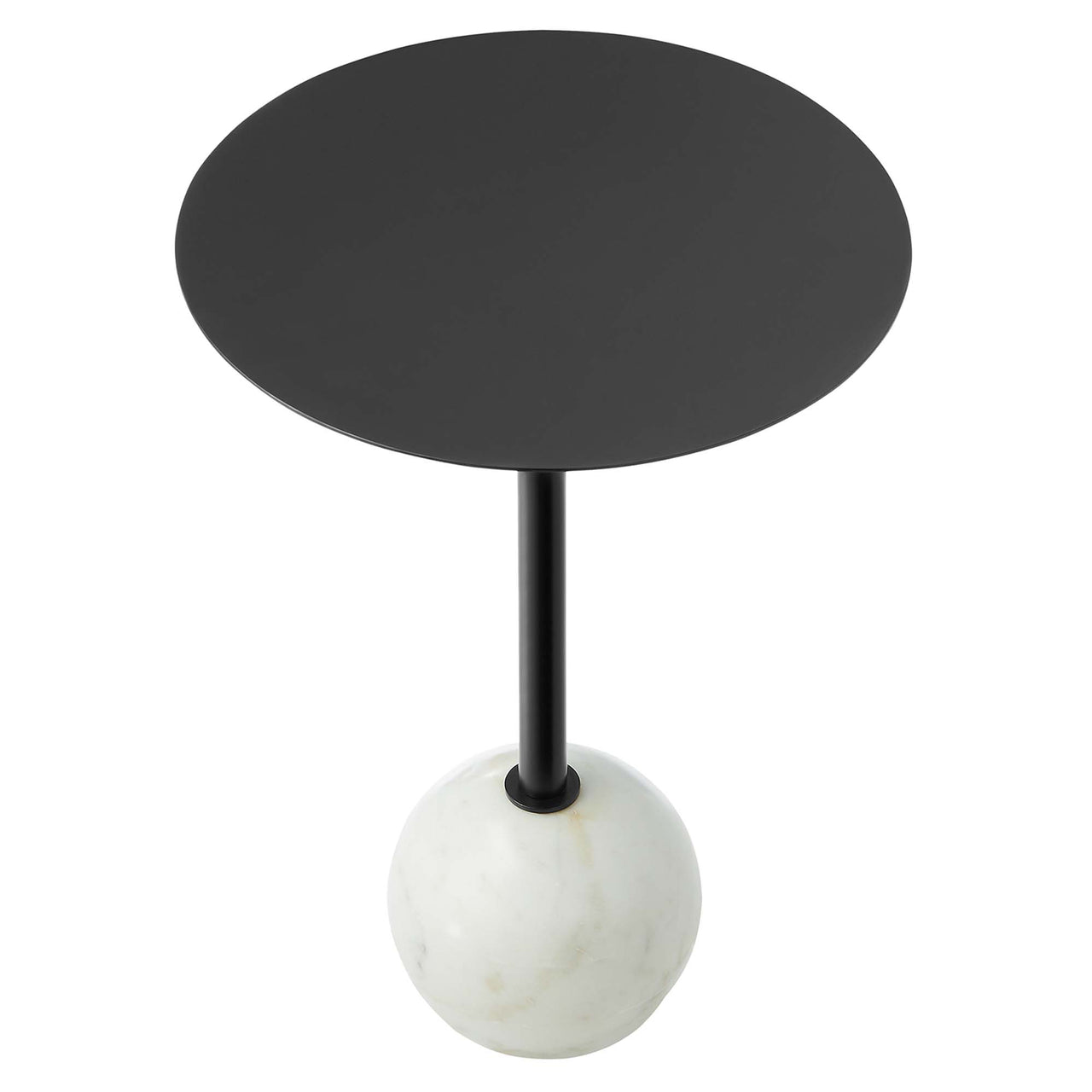 Waypoint Round Marble Side Table, White & Black