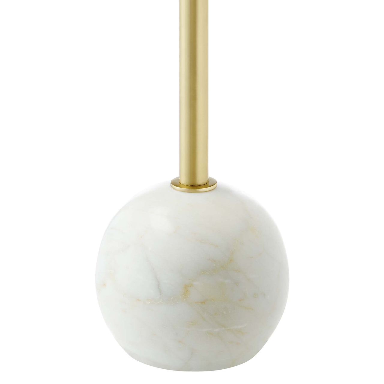 Waypoint Round Marble Side Table, White & Brass