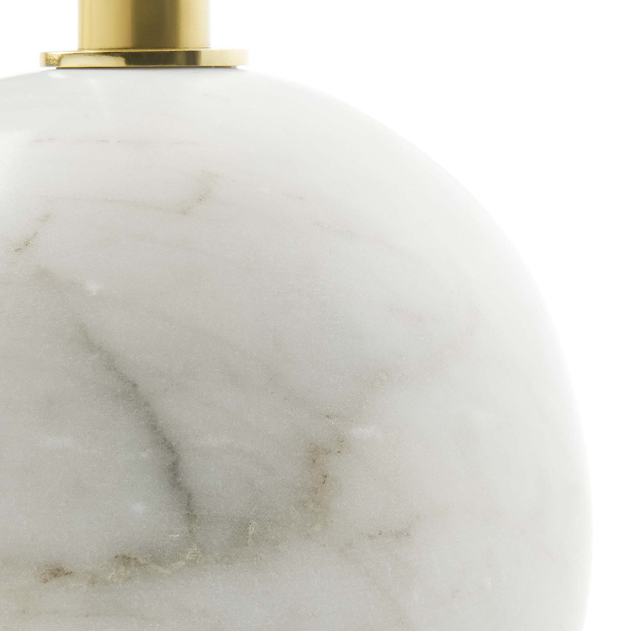 Waypoint Round Marble Side Table, White & Brass