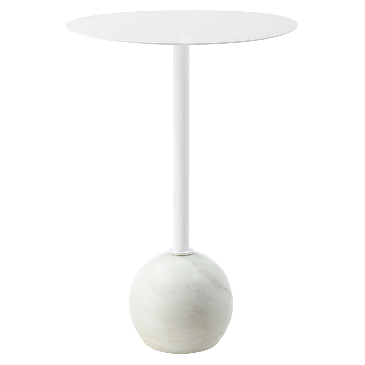 Waypoint Round Marble Side Table, White