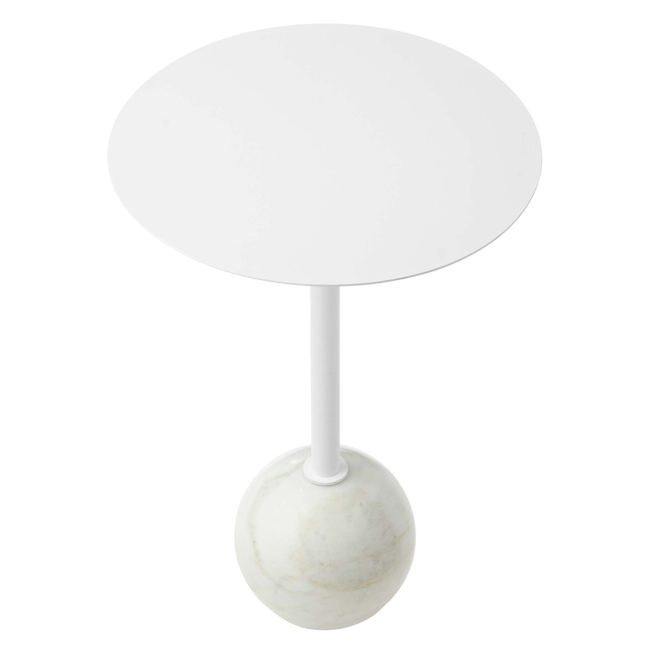 Waypoint Round Marble Side Table, White