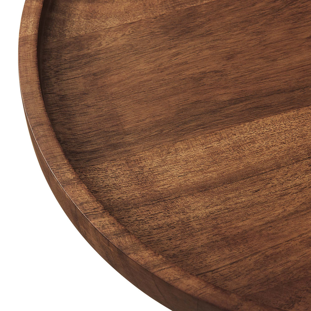 Tavique Acacia Side Table, White & Natural Wood
