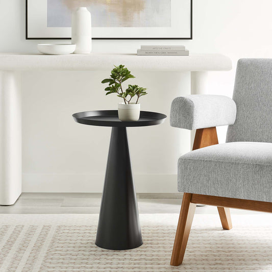 Spyglass Round Side Table, Black