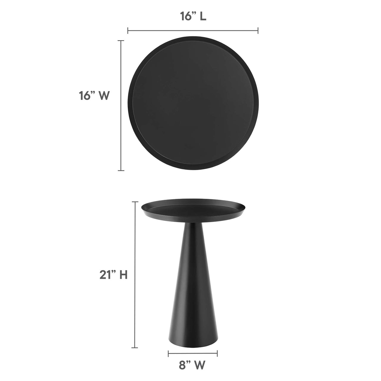 Spyglass Round Side Table, Black