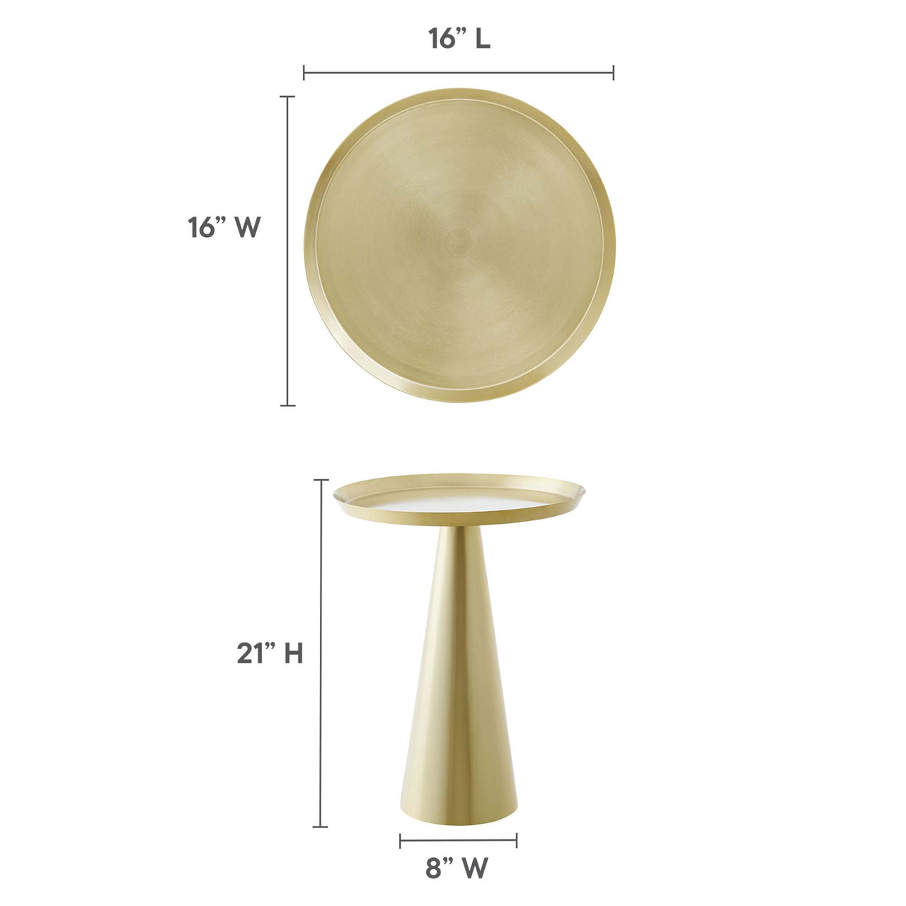 Spyglass Round Side Table, Brass