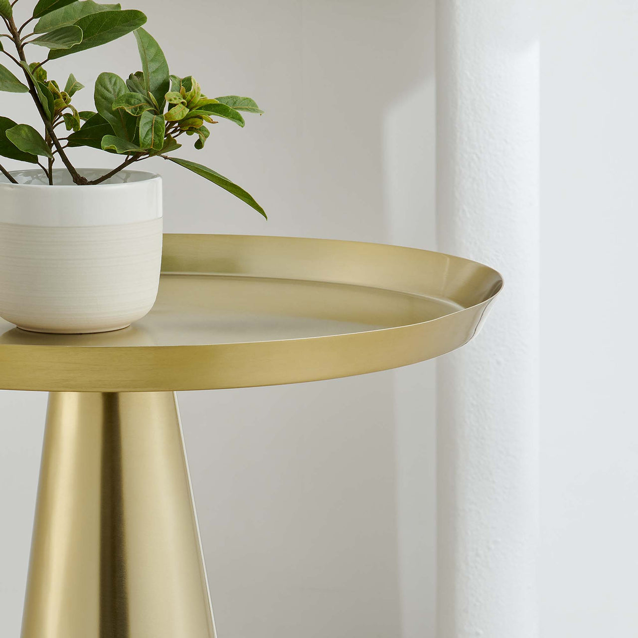 Spyglass Round Side Table, Brass