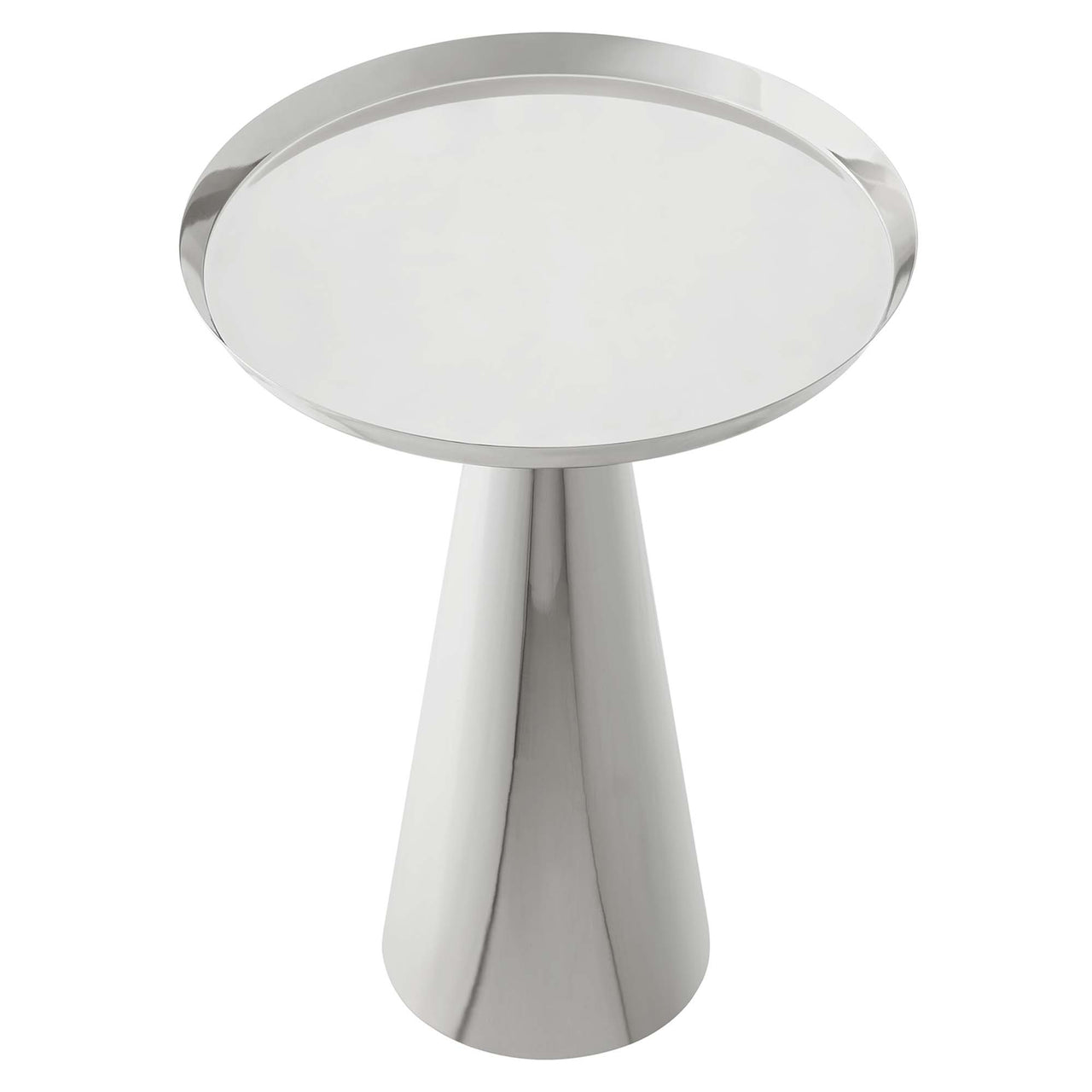 Spyglass Round Side Table, Nickel