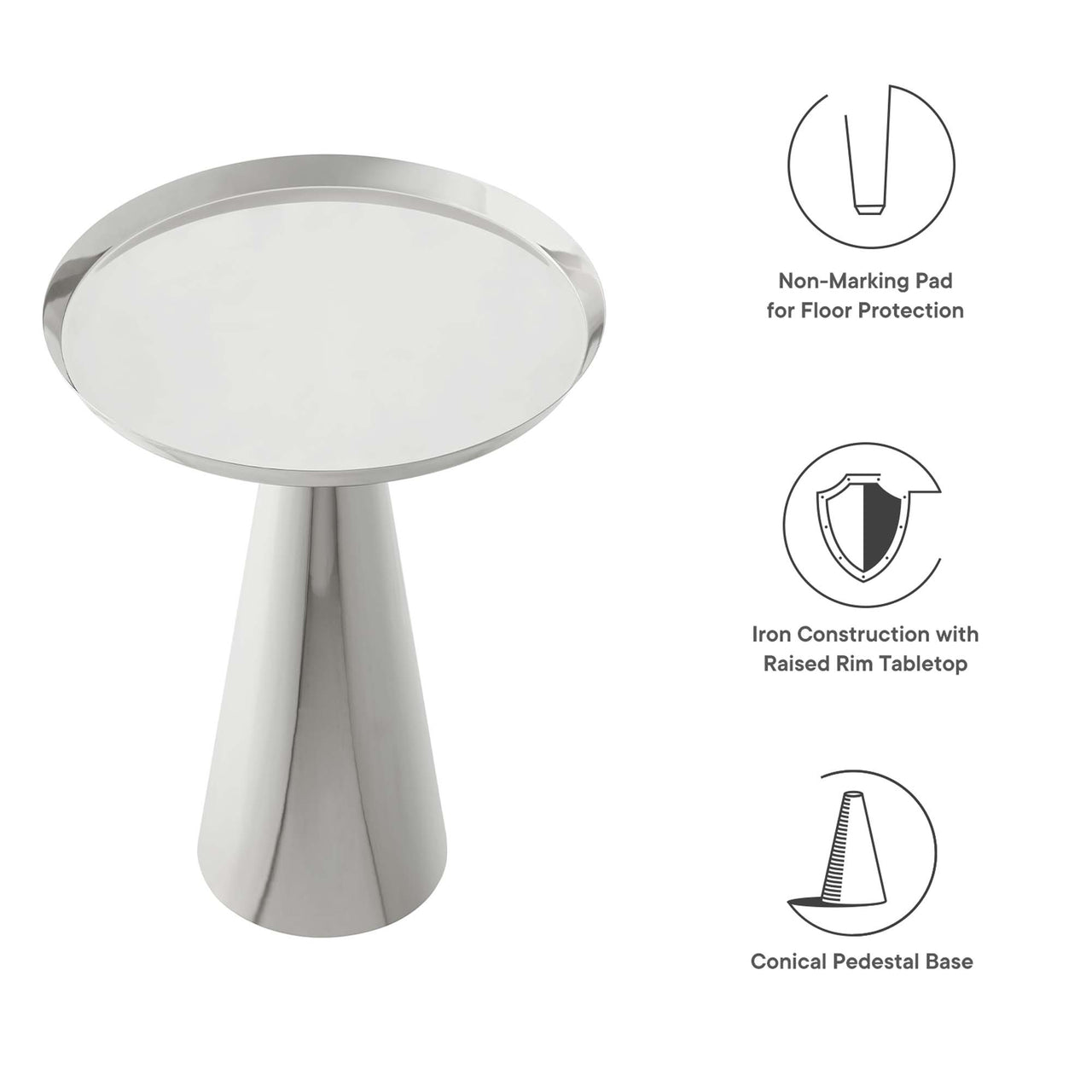 Spyglass Round Side Table, Nickel