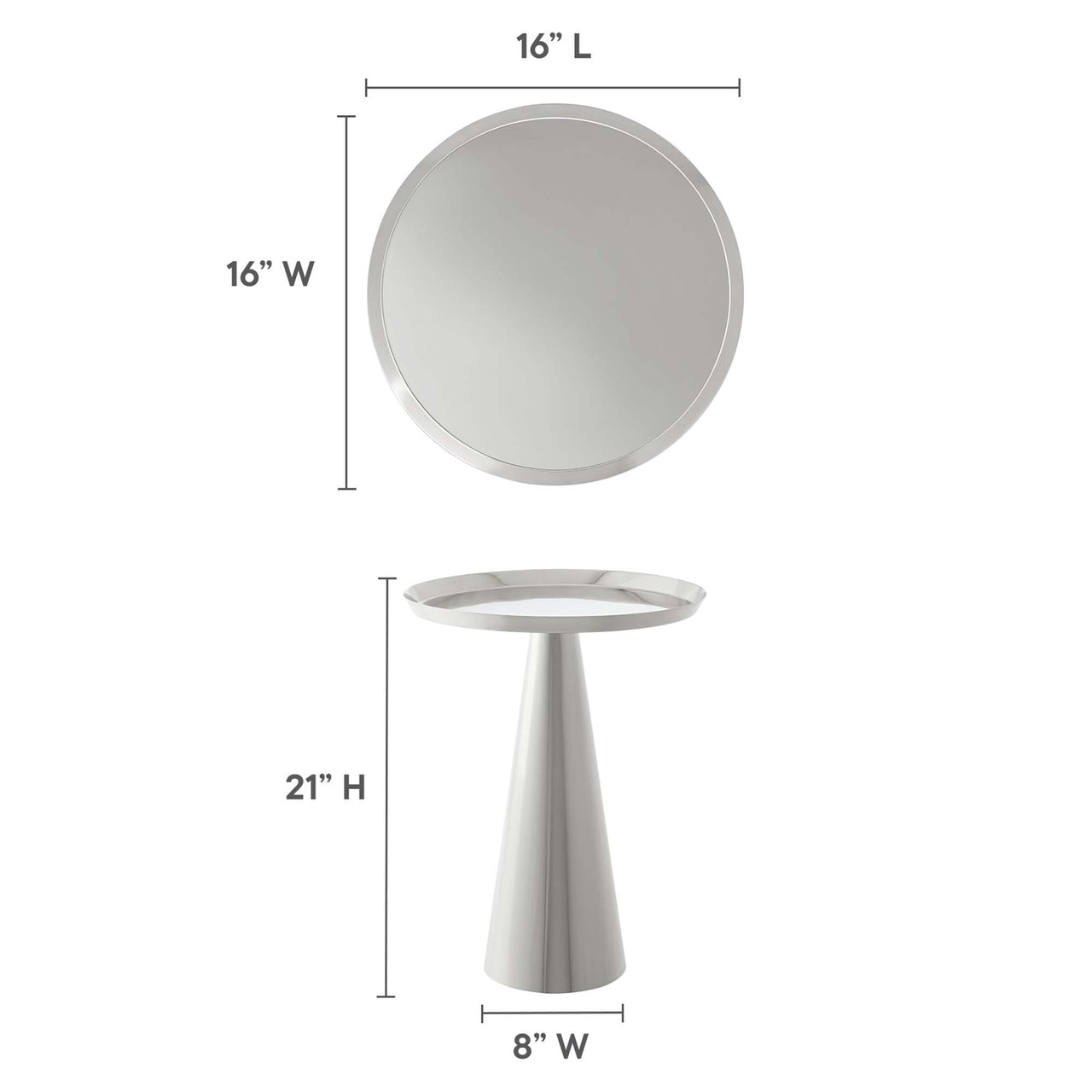 Spyglass Round Side Table, Nickel