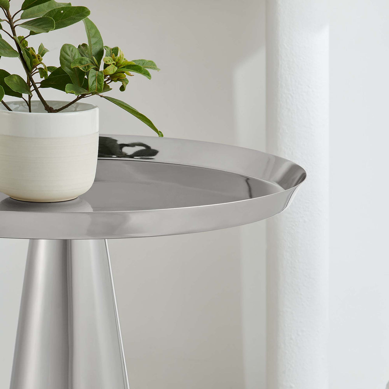 Spyglass Round Side Table, Nickel