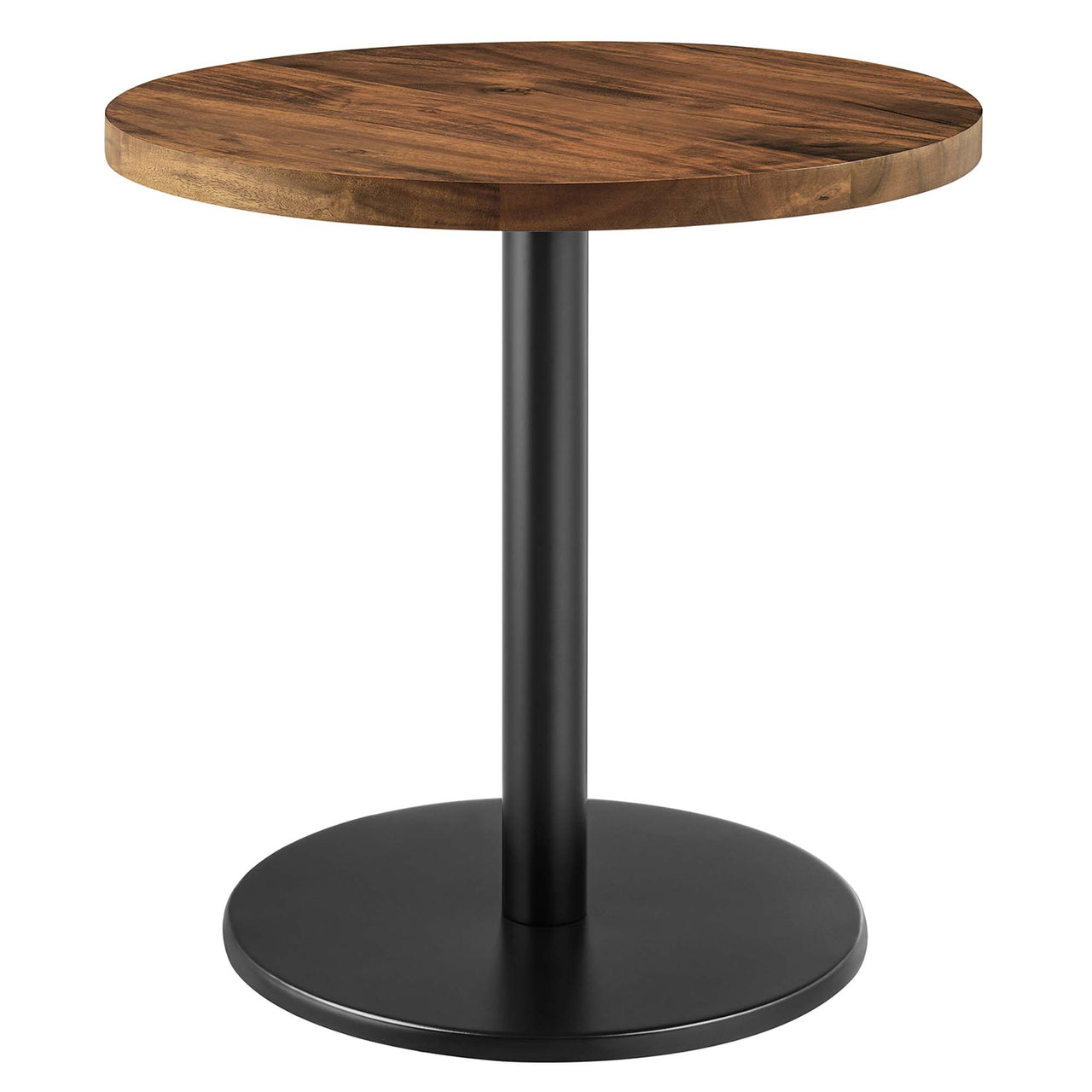 Element Round Acacia End Table, Black & Natural Wood