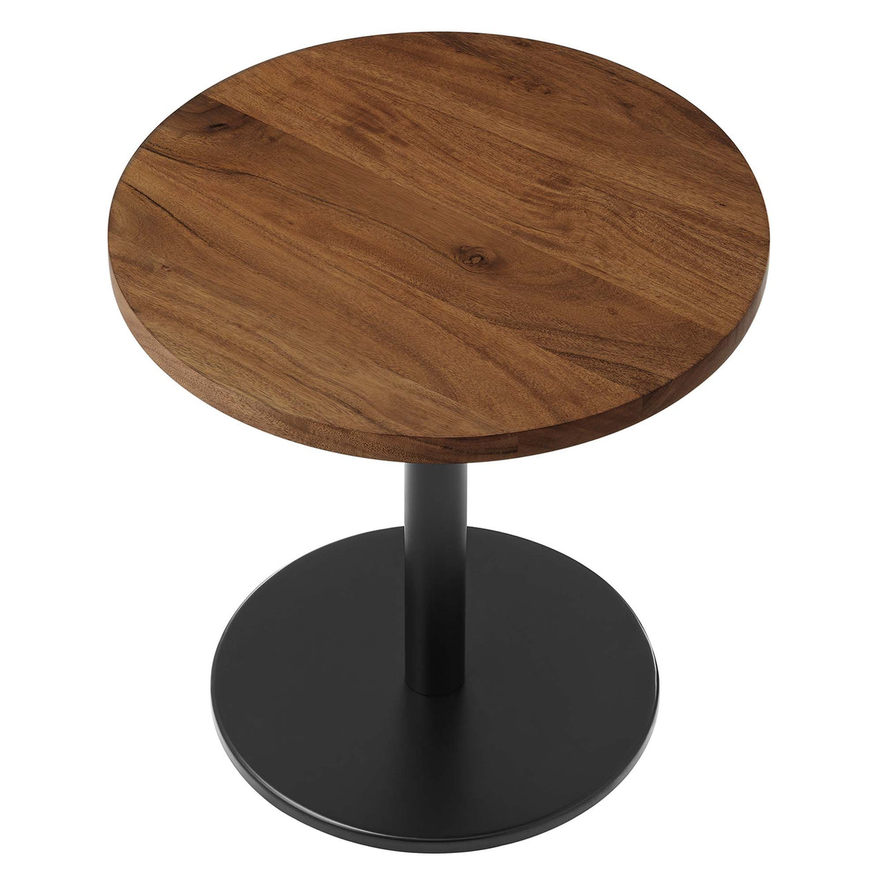 Element Round Acacia End Table, Black & Natural Wood