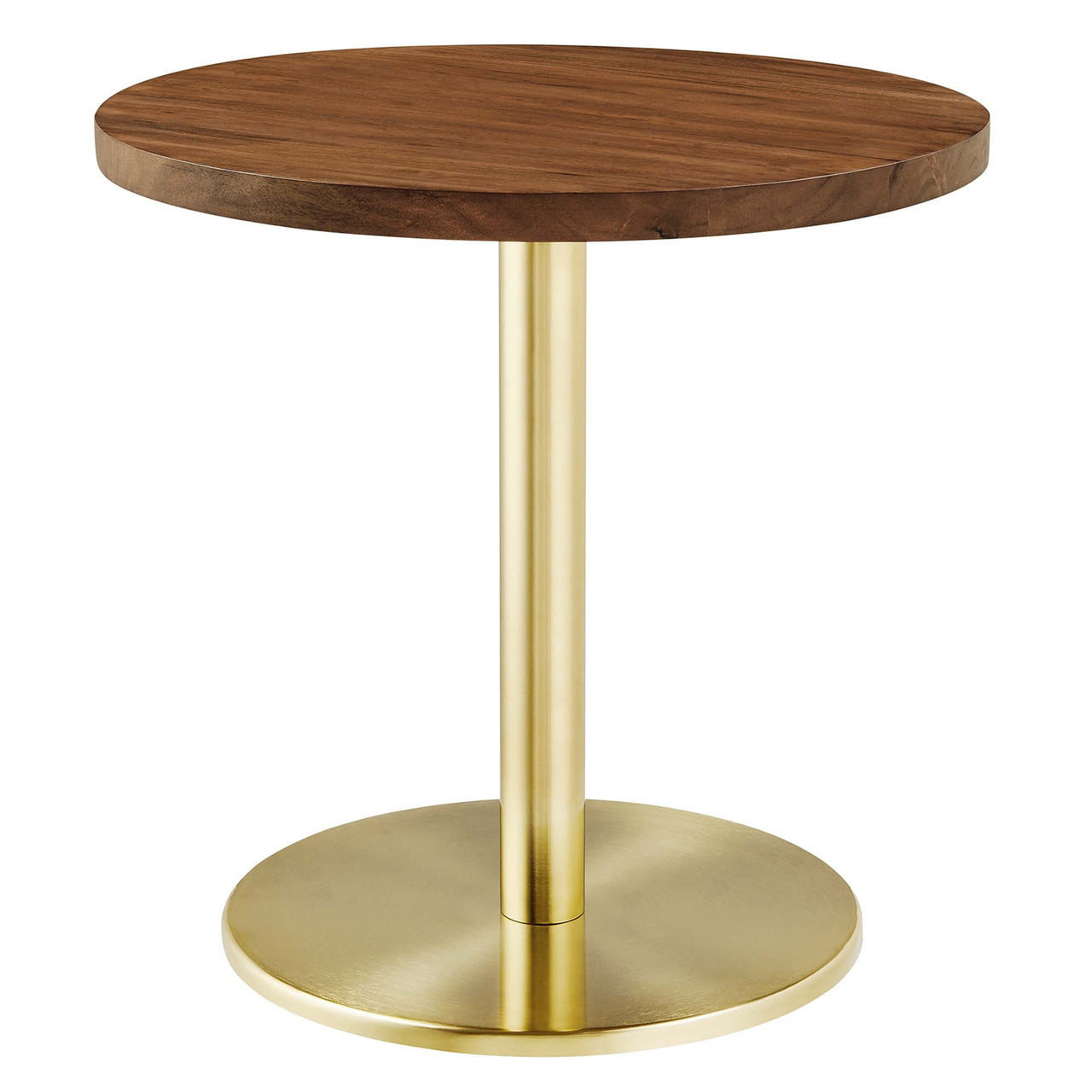 Element Round Acacia End Table, Gold & Natural Wood