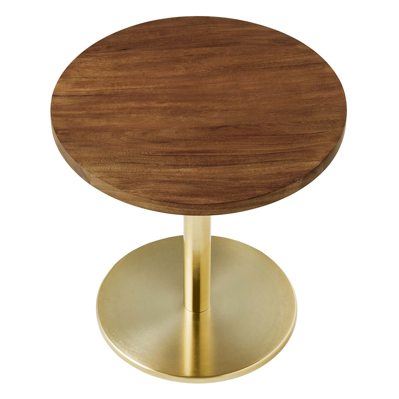 Element Round Acacia End Table, Gold & Natural Wood