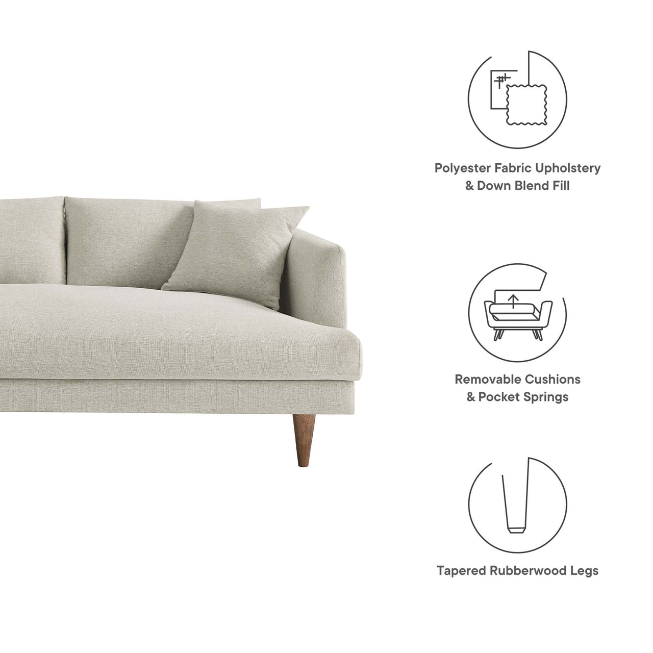 Noema Left-Facing Cloudblend Sectional, Ivory
