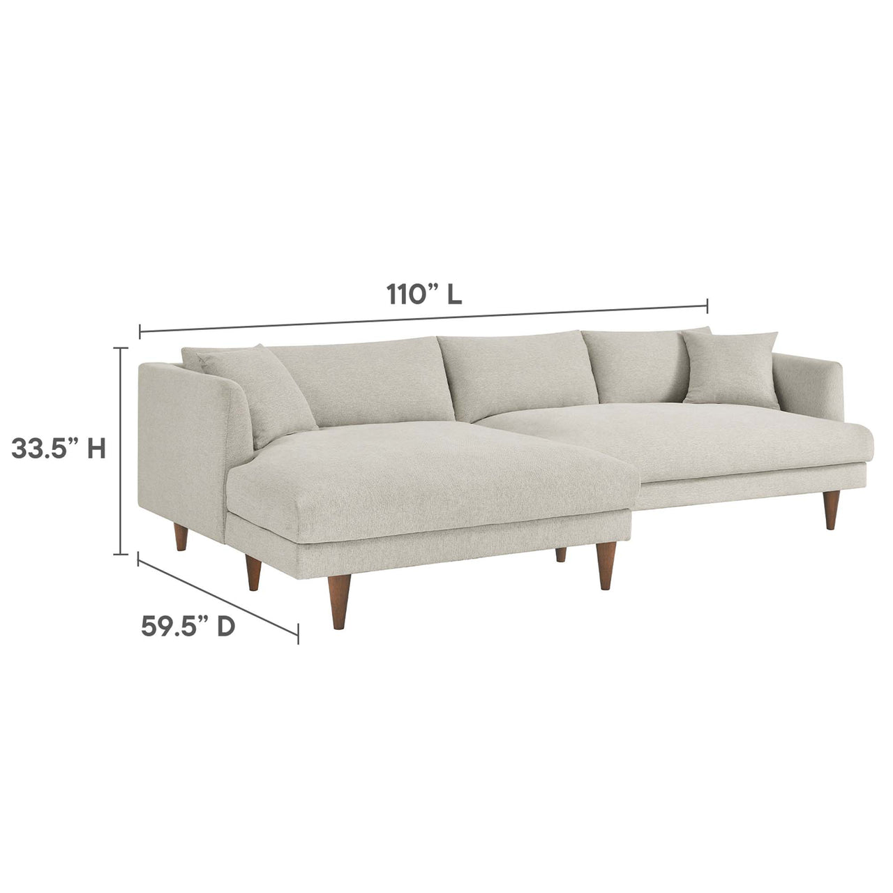 Noema Left-Facing Cloudblend Sectional, Ivory